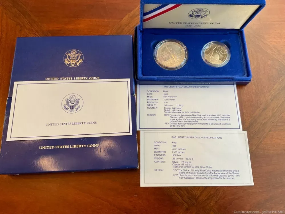 1986 Silver United States Liberty Coins Proof Set NIB