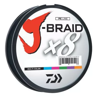 Daiwa J-Braid Braided Line, 65 lbs Tested 550 Yards/500m Filler Spool, Multi Color