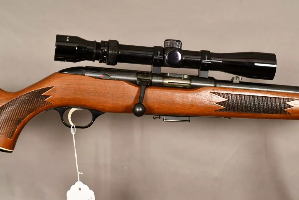 Mossberg 640KD "Chuckster", .22 mag. cal. bolt action rifle, Blue, 24" barrel, Tasco scope, Sling