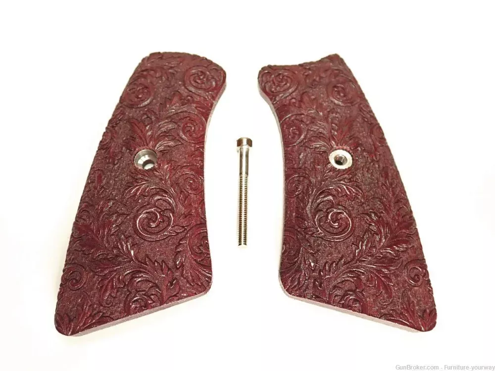 -Rosewood Floral Scroll Ruger Gp100 Grip Inserts