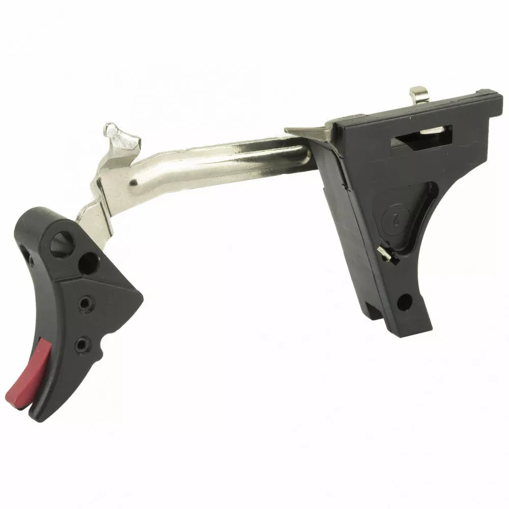 ZEV/Fulcrum Adjustable Drop in Trigger Glock 10mm SF Models/Black w/Red