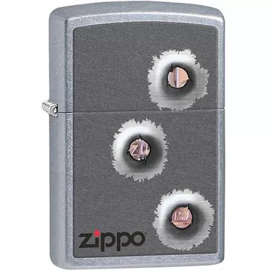 Zippo Outdoors Windproof Lighter Bullet Holes, Chrome